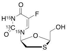 药物标准品cis 5-Fluoro-1-[2-(hydroxymethyl)-1,3-oxathiolan-5-yl]-2,4(1H,3H)-pyrimidinedione-13C,15N2 - TRC