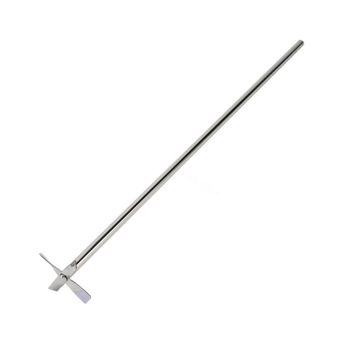 四叶片式搅拌桨, 杆长40cm, 搅拌桨直径5cm, 304L不锈钢（库存售完为止）