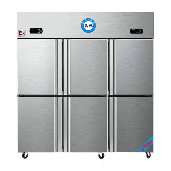 防爆冰箱-不锈钢（定制双温） 1200L 双温双室分区控制，冷藏 0℃～10℃；冷冻 -18℃～0℃，（直冷）