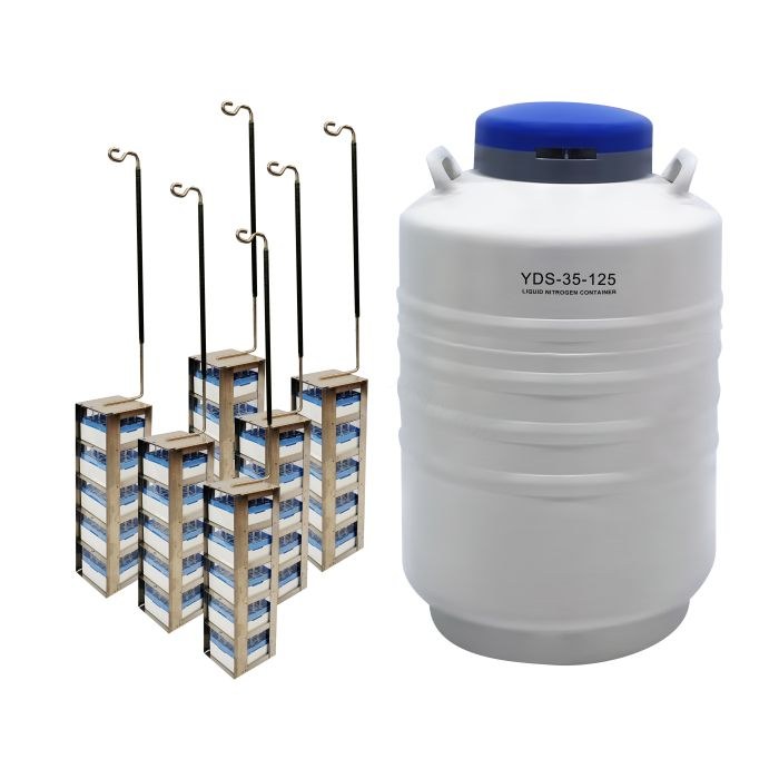 液相 液氮罐（方提桶） 35.5L 口径 125mm，标配6个&Phi;97*276mm方提桶、锁盖