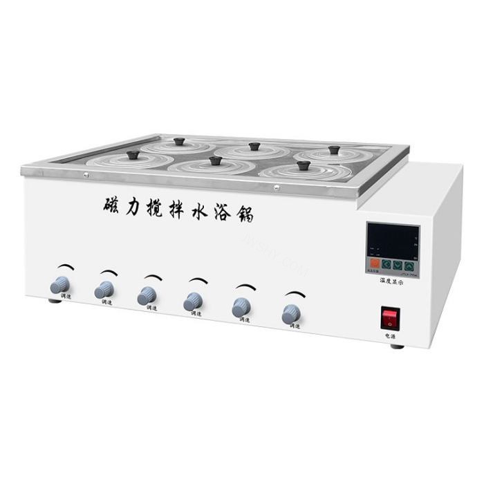 六孔磁力搅拌水浴锅 RT+5~100℃ 0-2400转/min