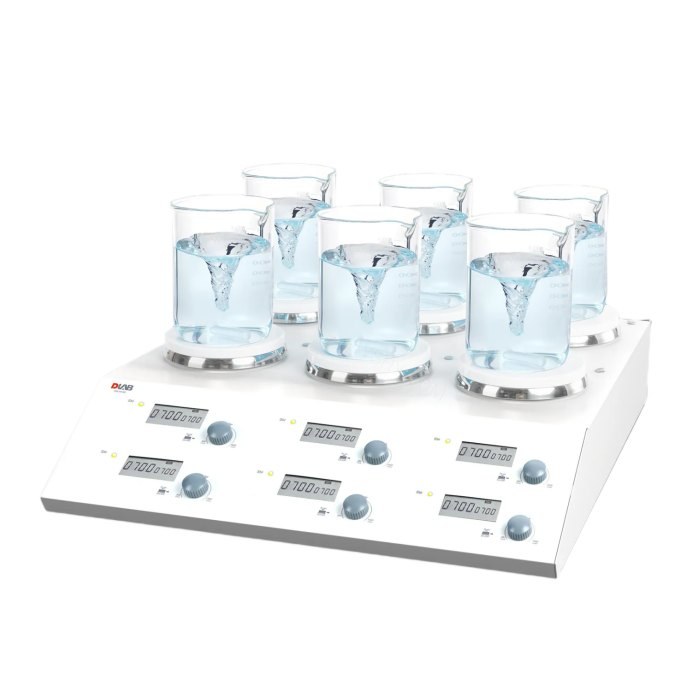 6通道LCD数控型磁力搅拌器 200~1500rpm 3L*6 - DragonLab/大龙