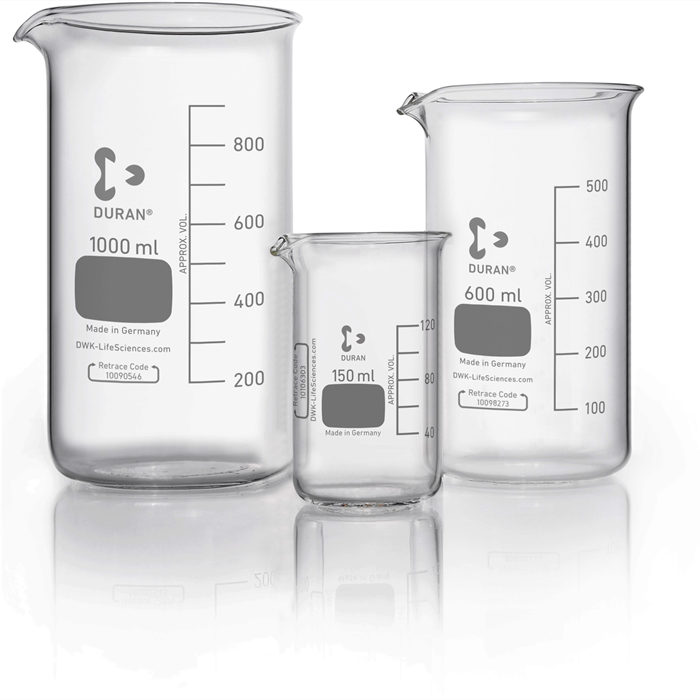 高型烧杯 具倾倒口 600ml 原Schott/肖特 - Duran