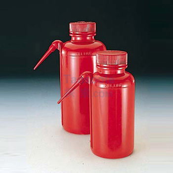 [LPE] UnitaryTM安全洗瓶，红色LDPE瓶体/装管，PP螺旋盖，500ml