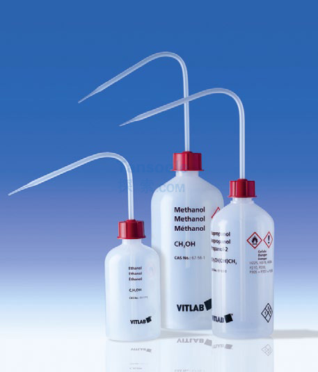 VITsafe 安全洗瓶，窄口，PP, GL 32, VENT-CAP 洗瓶盖, PP, 丙酮, 1000 ml