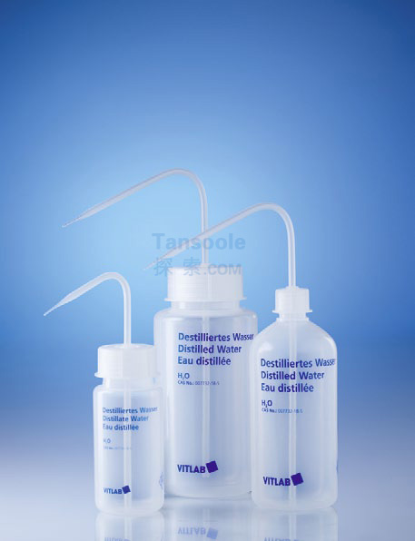 洗瓶，带标识，PE-LD，GL 63, 洗瓶盖, PP, 蒸馏水, 1000 ml