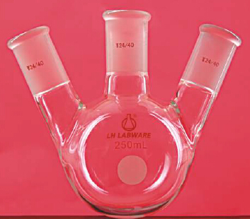 斜三口圆底烧瓶 250ml 19/26 19/26 - 联华