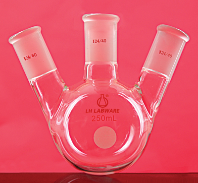 斜三口圆底烧瓶 500ml 14/23 19/26 14/23 - 联华