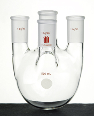 直四口圆底球瓶 1000ml 中间磨口：24/40 侧磨口：19/22 侧磨口：19/22 - 欣维尔