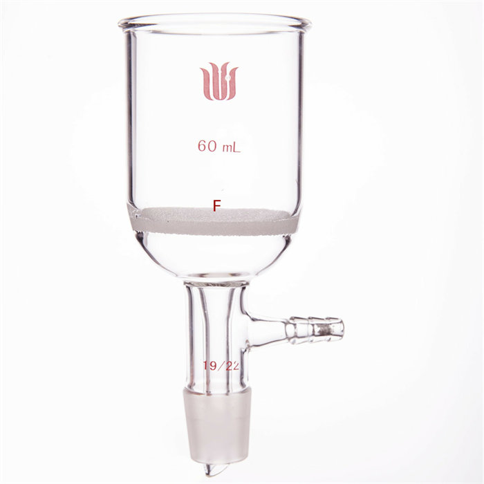 具磨口砂芯布什漏斗 60ml，磨口：19/22，G4砂板 - 欣维尔