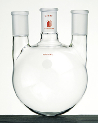 直三口球瓶 厚壁高强度 中间磨口：19/22 侧磨口：14/20 500ml - 欣维尔