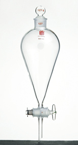 具玻璃塞分液漏斗 上磨口：22#，玻璃节门：2mm，125ml - 欣维尔
