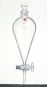 具玻璃塞分液漏斗 上磨口：22#，玻璃节门：4mm，250ml - 欣维尔