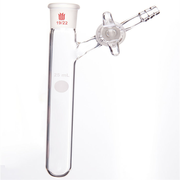 反应管 内磨口19/22 玻璃节门 25ml