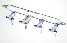 单排管真空气体分配器 4节门 活塞孔径：2mm - 欣维尔