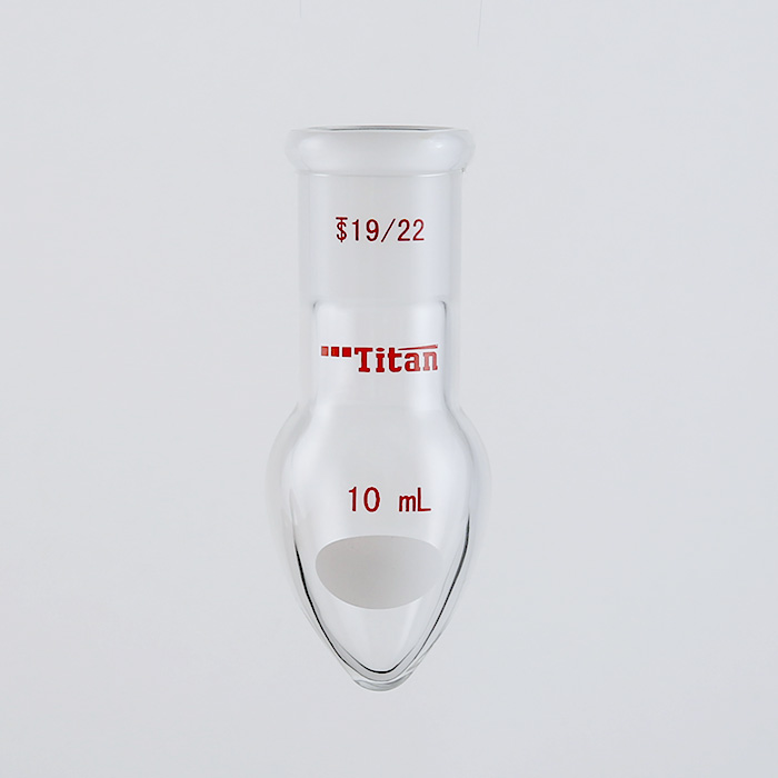 厚壁鸡心磨口烧瓶 高强度,脖加长:15mm,磨口:19/22,10ml 特优级