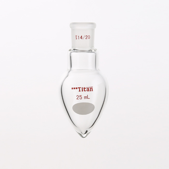 厚壁鸡心磨口烧瓶 高强度，脖加长：15mm，磨口：14/20，25ml 特优级 - ACESUN艾斯琳