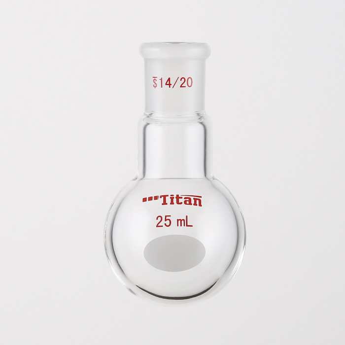 单颈圆底球瓶 厚壁高强度，磨口：14/20，25ml 特优级 爆款 - ACESUN艾斯琳