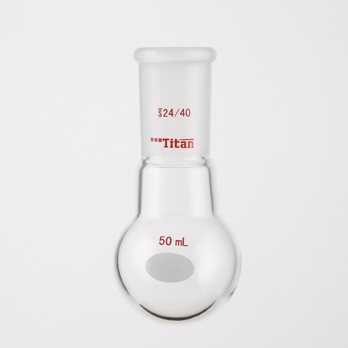 单颈圆底球瓶 厚壁高强度,磨口:24/40,50ml 特优级 爆款