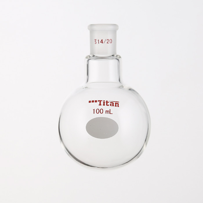 单颈圆底球瓶 厚壁高强度，磨口：14/20，100ml 特优级 - ACESUN艾斯琳