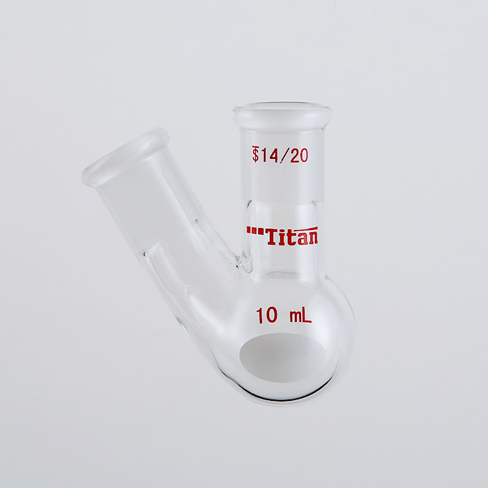 厚壁斜两口瓶 中间磨口：14/20，侧磨口：14/20，10ml 特优级 - ACESUN艾斯琳