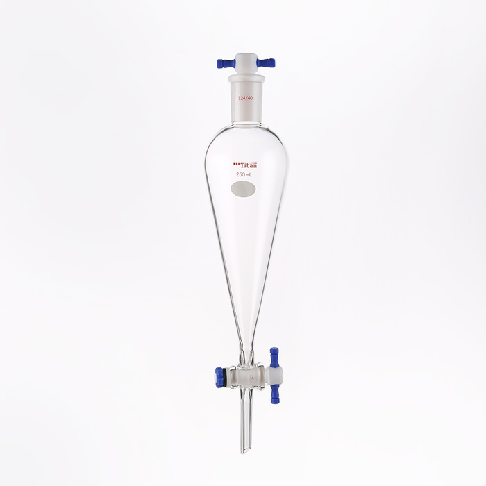 具四氟塞分液漏斗 上磨口：24/40，四氟节门：4 mm，250ml 特优级 爆款 - ACESUN艾斯琳