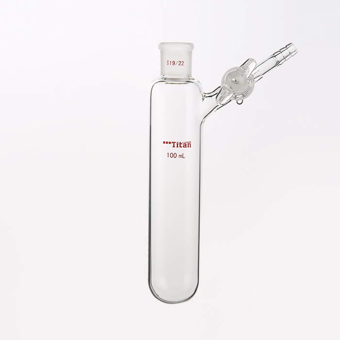 反应管 具2mm玻璃节门,磨口:19/22,100ml 特优级