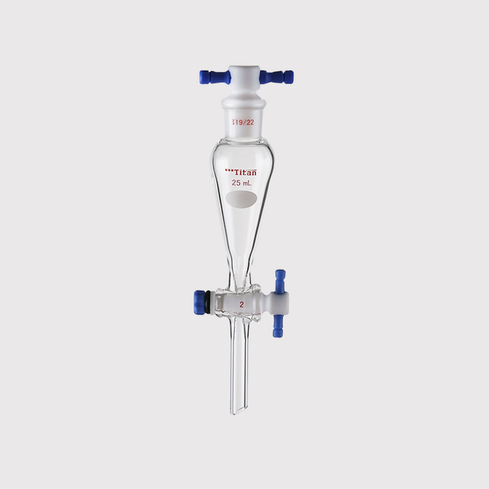 具四氟塞分液漏斗 上磨口：19/22，四氟节门：2 mm，25ml 特优级 - ACESUN艾斯琳
