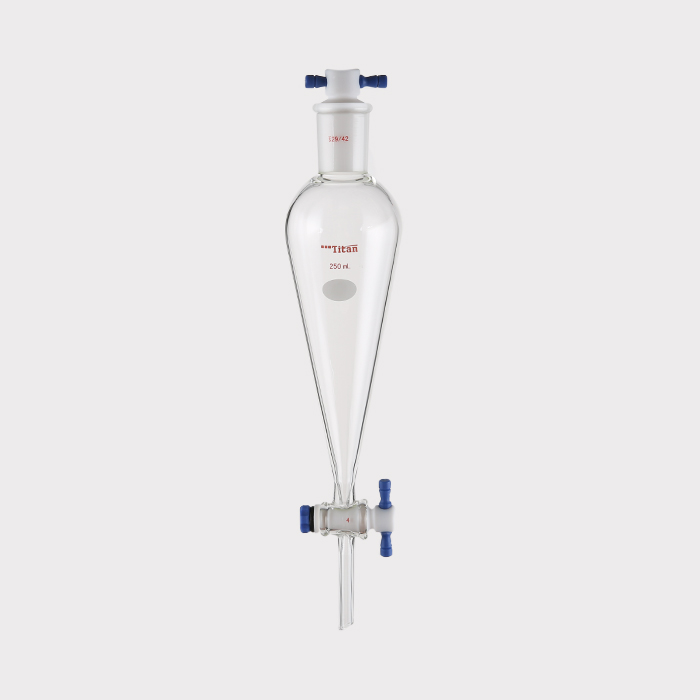 具四氟塞分液漏斗 上磨口：29/42，四氟节门：4 mm，250ml 特优级 - ACESUN艾斯琳