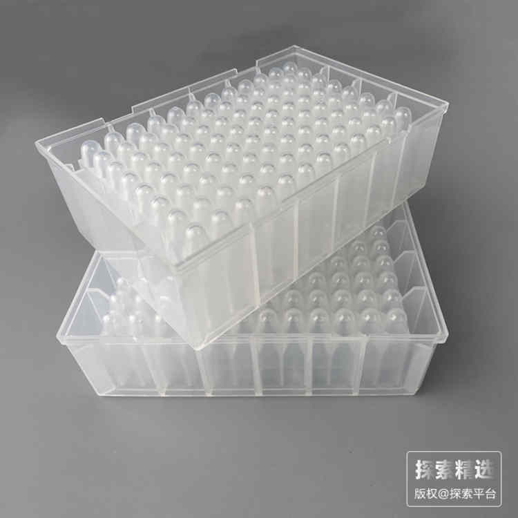 96孔深孔板 2ml 未灭菌 自然色 方型孔 圆型底 PP材质 生工