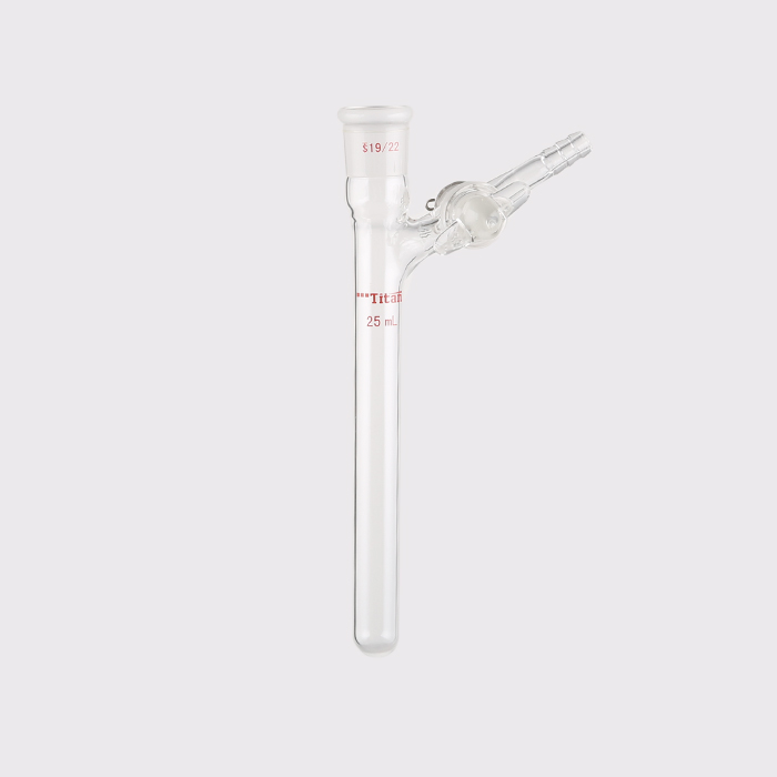 反应管,内磨口19/22,玻璃节门,25ml 特优级 适配加热块:05027318