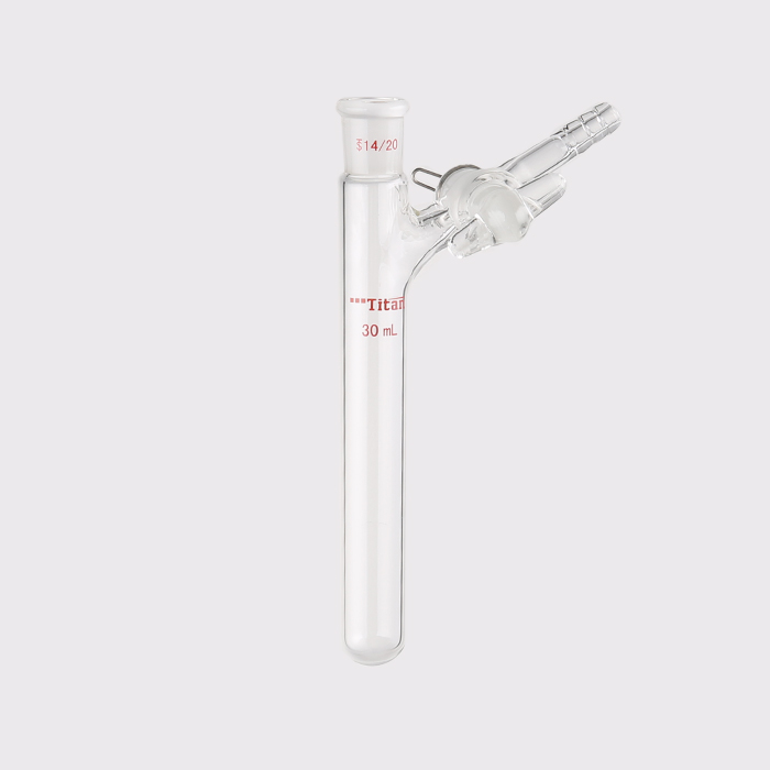 反应管,内磨口14/20,玻璃节门,30ml 特优级 适配加热块:05027319