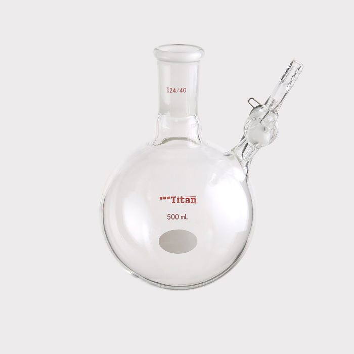 具侧管玻璃节门反应瓶 磨口:24/40,500ml 特优级