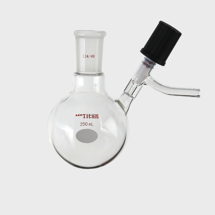具侧管高真空阀反应瓶 磨口:24/40,高真空阀:0-4mm,250ml 特优级
