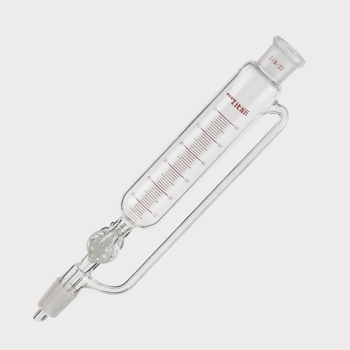 带刻度恒压滴液漏斗 玻璃节门,磨口:19/22,60ml 特优级