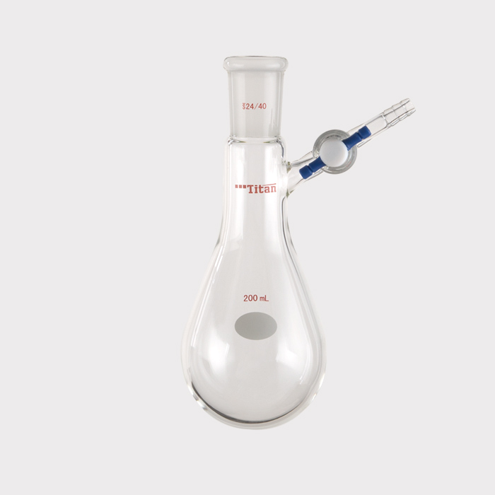 反应茄瓶 具2mm四氟节门,磨口:24/40,200ml 特优级