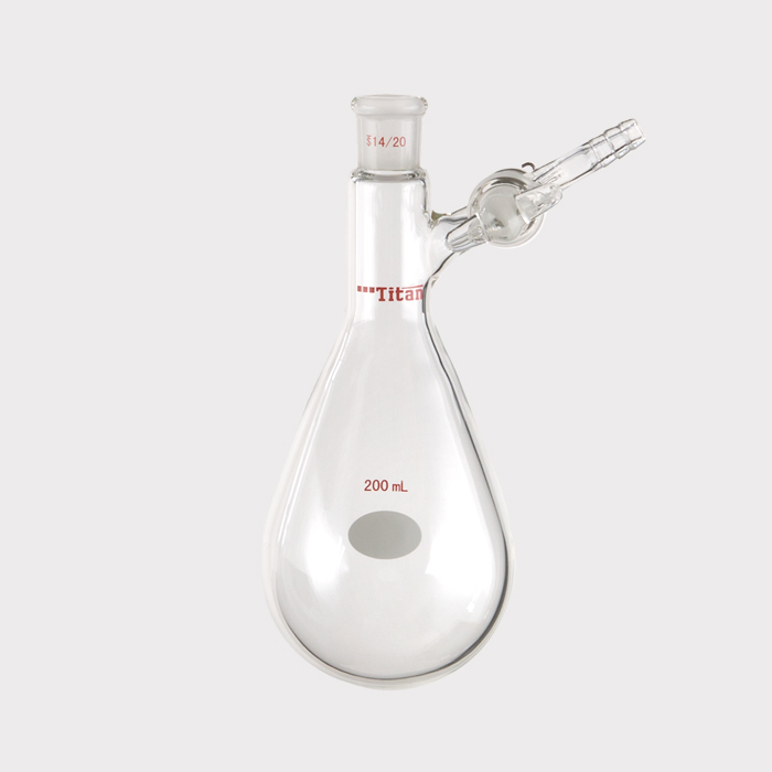反应茄瓶 具2mm玻璃节门,磨口:14/20,200ml 特优级