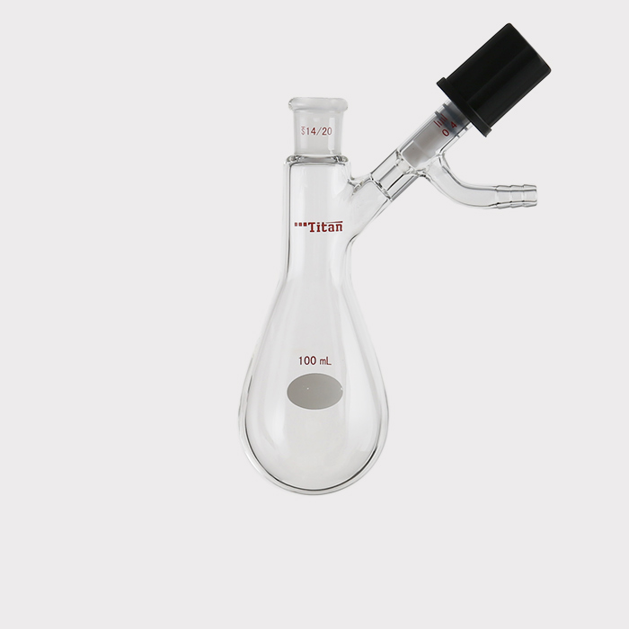 反应茄瓶 具0-4mm高真空阀,磨口:14/20,100ml 特优级