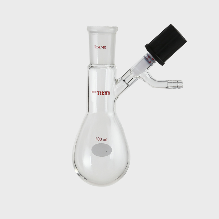 反应茄瓶 具0-4mm高真空阀,磨口:24/40,100ml 特优级