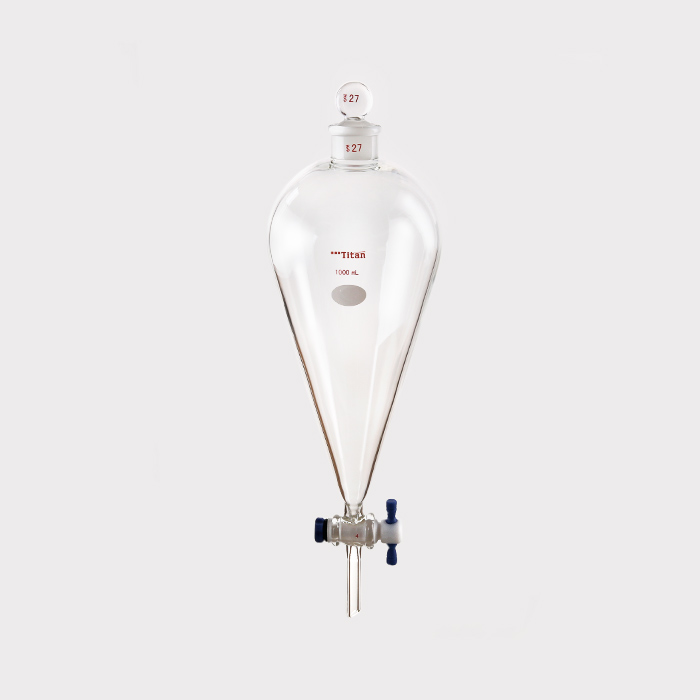 具玻璃塞分液漏斗 上磨口：27#，四氟节门：4 mm，1000ml 特优级 - ACESUN艾斯琳
