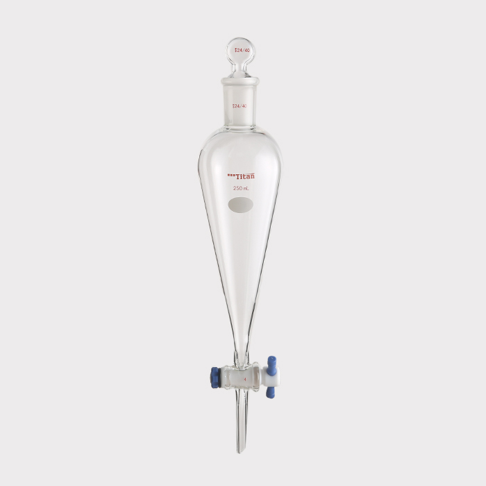 具玻璃塞分液漏斗 上磨口：24/40，四氟节门：4 mm，250ml 特优级 爆款 - ACESUN艾斯琳
