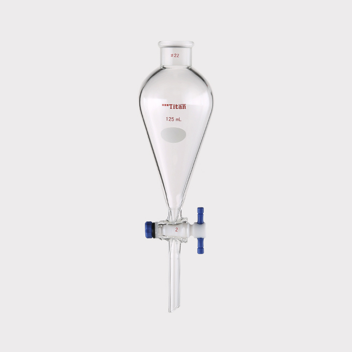 具四氟塞分液漏斗 上磨口：22#，四氟节门：2 mm，125ml 特优级 - ACESUN艾斯琳