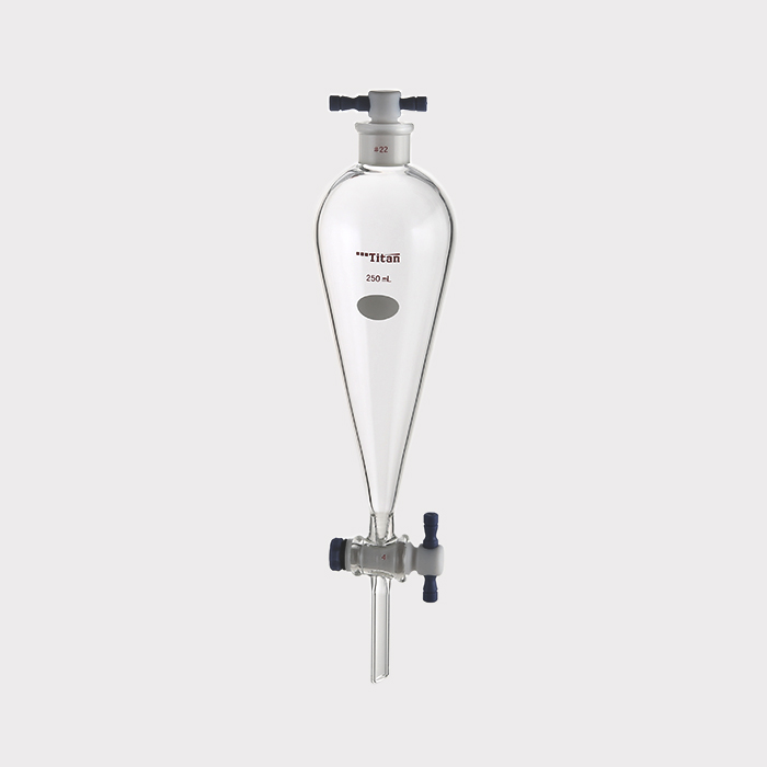 具四氟塞分液漏斗  上磨口：22#，四氟节门：4 mm，250ml 特优级