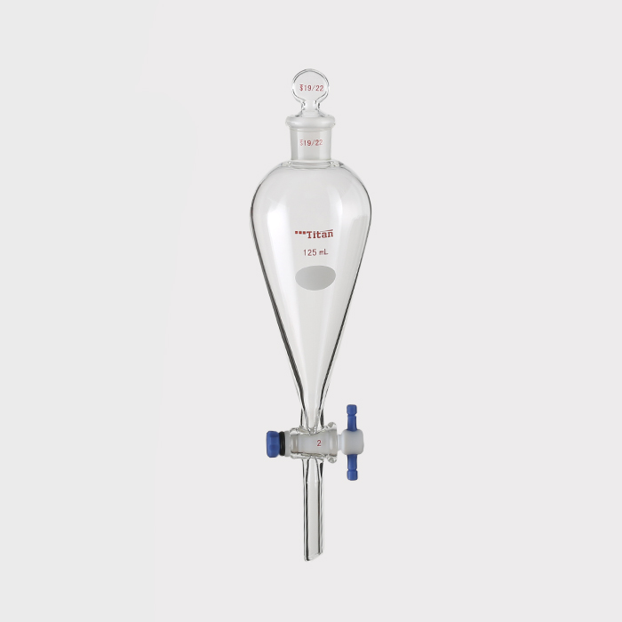 具玻璃塞分液漏斗 上磨口：19/22，四氟节门：2 mm，125ml 特优级 - ACESUN艾斯琳