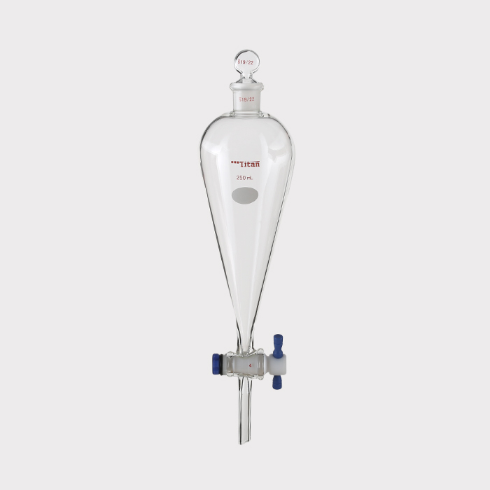 具玻璃塞分液漏斗 上磨口：19/22，四氟节门：4 mm，250ml 特优级 - ACESUN艾斯琳