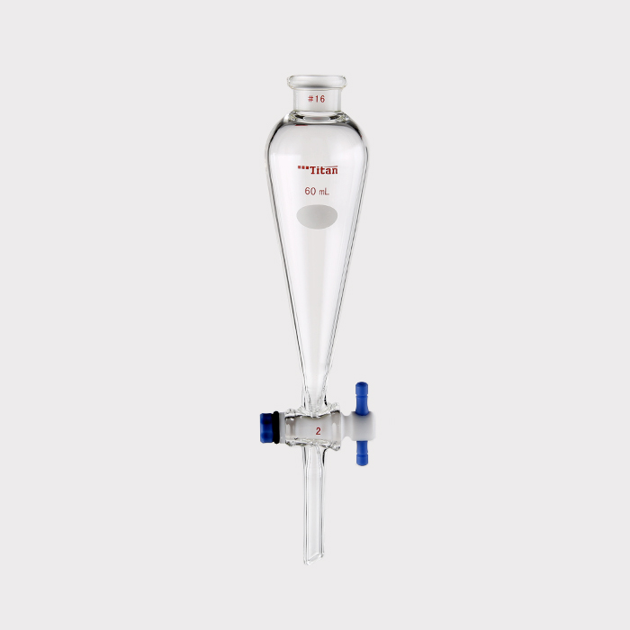 具四氟塞分液漏斗 上磨口：16#，四氟节门：2 mm，60ml 特优级 - ACESUN艾斯琳