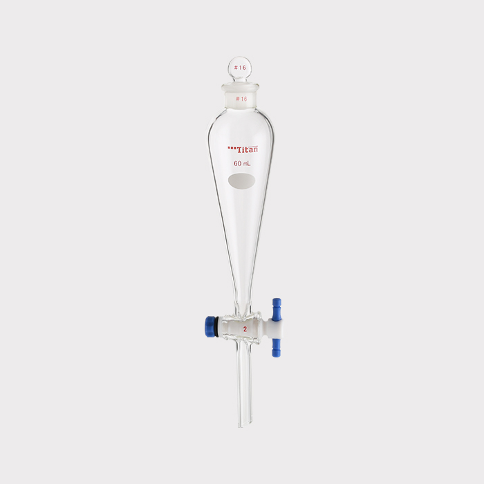 具玻璃塞分液漏斗 上磨口：16#，四氟节门：2 mm，60ml 特优级 - ACESUN艾斯琳