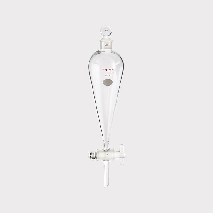 具玻璃塞分液漏斗 上磨口：22#，玻璃节门：4mm，250ml 特优级 - ACESUN艾斯琳