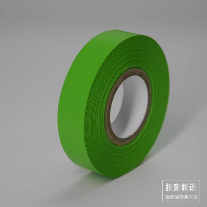 彩色标签胶带 绿色 卷装 宽13mm 长约13米