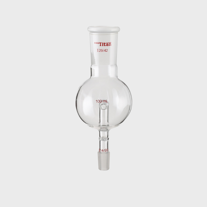 具孔玻板及回流孔的防溅球 上磨口：29/42，下磨口：14/20，100ml  特优级